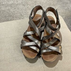Silver Dansko Wedge Sandals